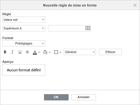 Nouvelle règle Valeur est