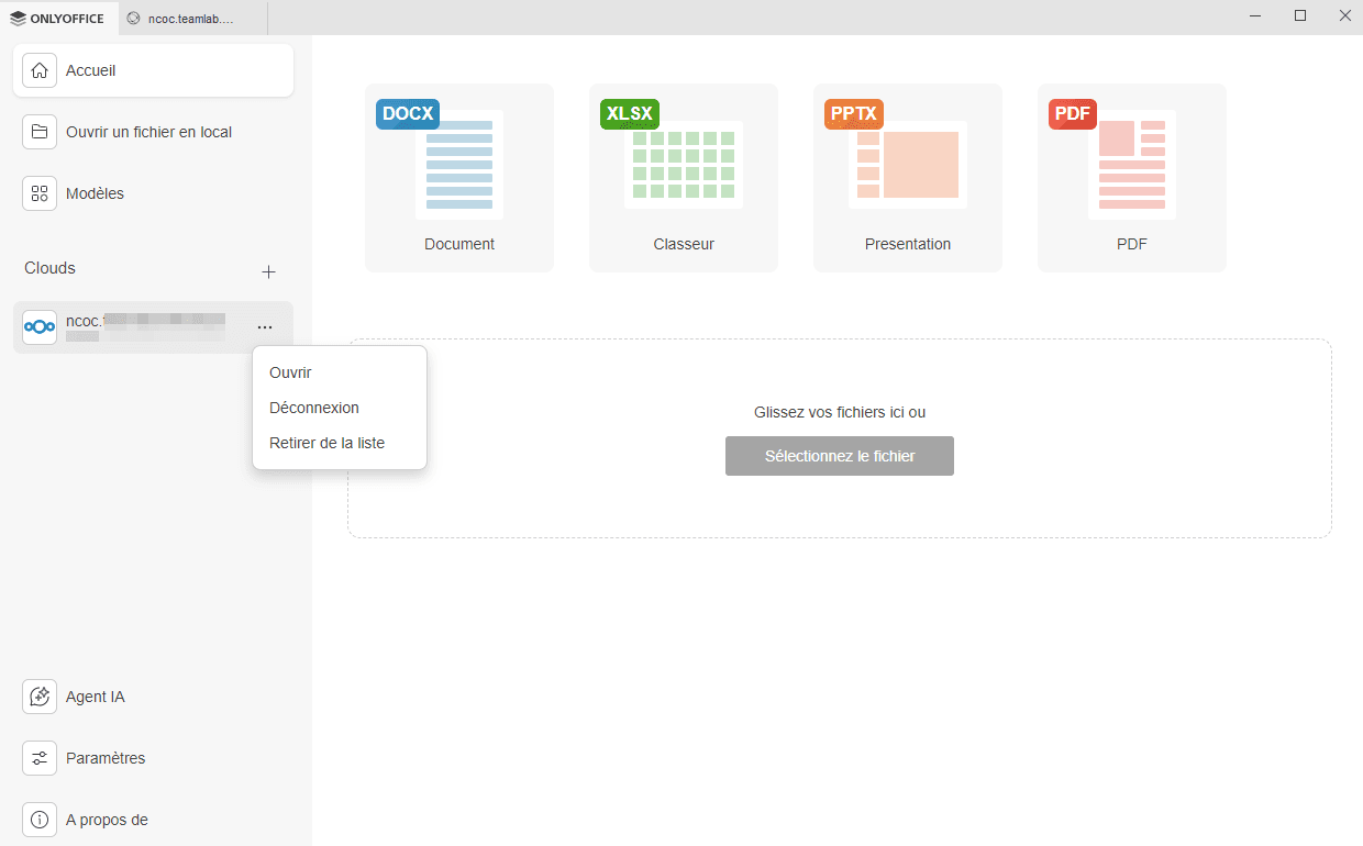 Liste des comptes connectés