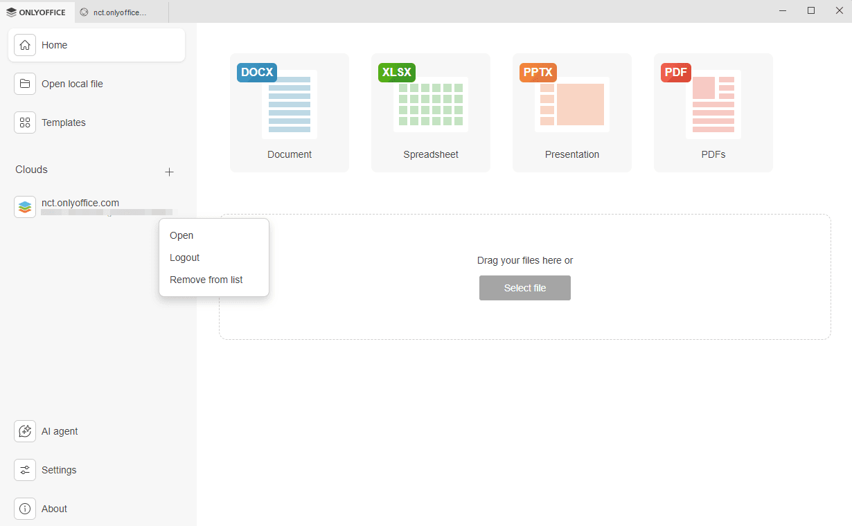 Connected accounts list