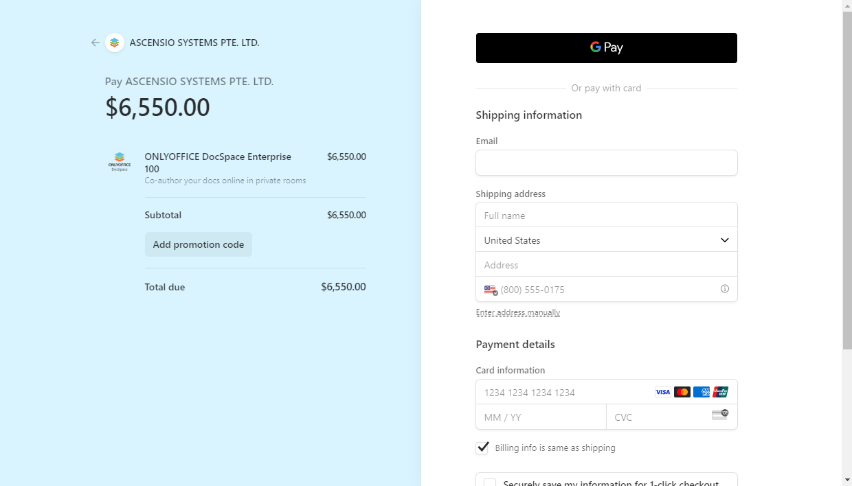 checkout.stripe.com payment page
