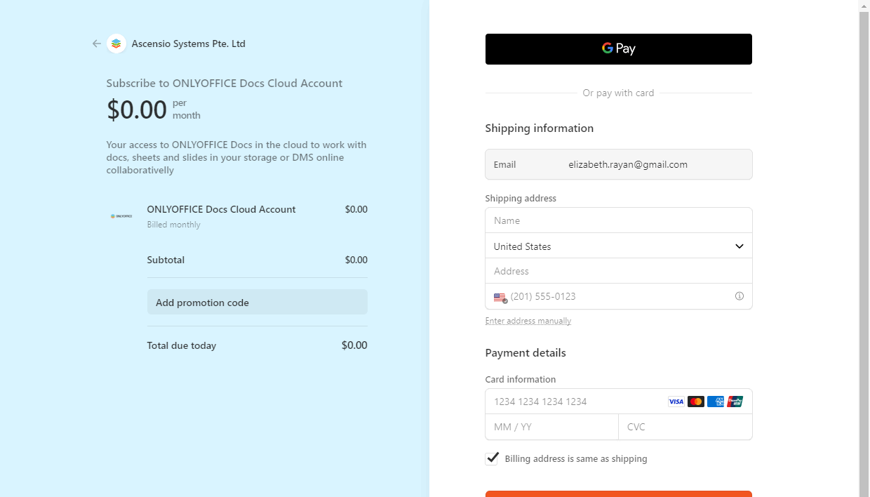 checkout.stripe.com payment page