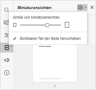 Miniaturansichten Einstellungen