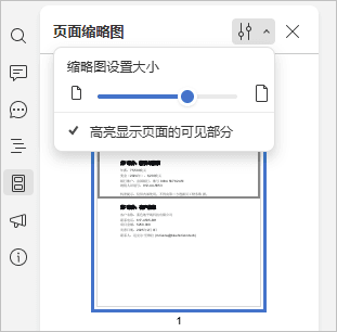 页面缩略图设置