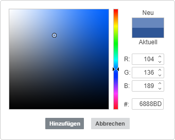 Palette - benutzerdefinierte Farbe