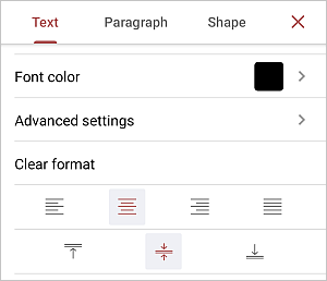 Paragraph Alignment settings
