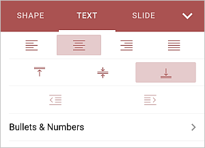Paragraph Alignment settings