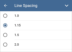 Paragraph line spacing settings