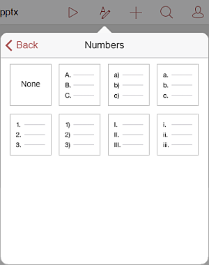 Paragraph List settings