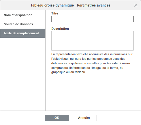 Paramètres avancés du tableau croisé dynamique