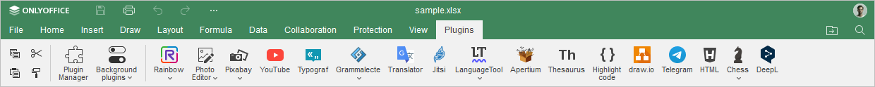 Plugins tab