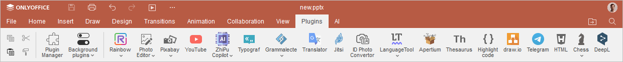 Plugins tab