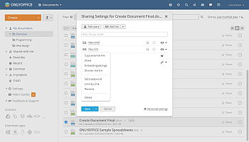 Sharing files and folders