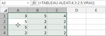 Fonction TABLEAU.ALEAT