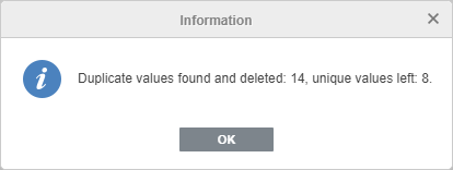 Les valeurs en double supprimées