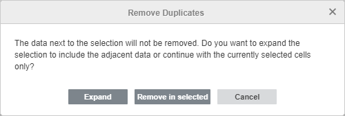 Avertissement à Supprimer les doublons