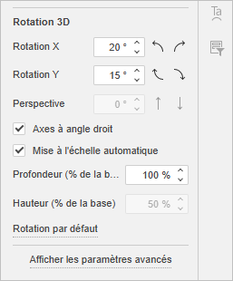 L'onglet Paramètres du graphique