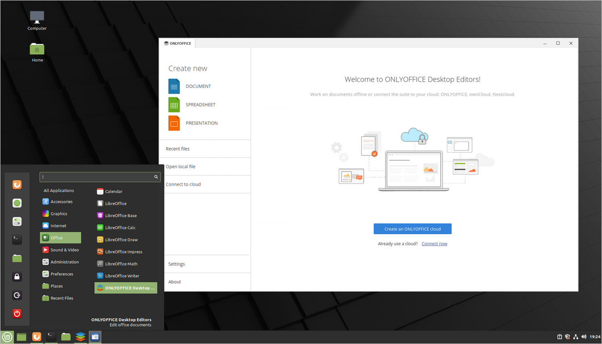 Run ONLYOFFICE Desktop Editors