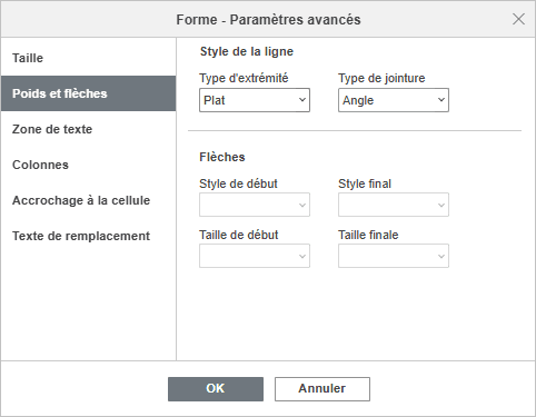 Forme - Paramètres avancés