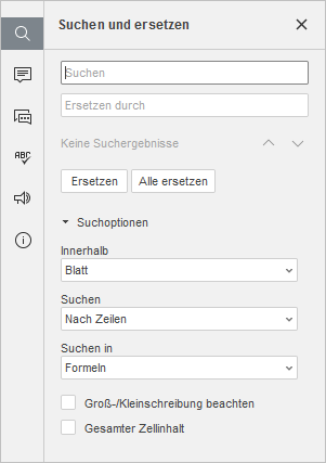 Dialogbox Suchen und Ersetzen