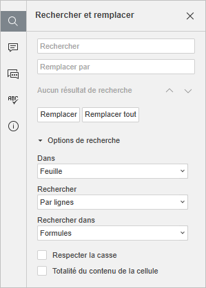 Fenêtre Rechercher et remplacer