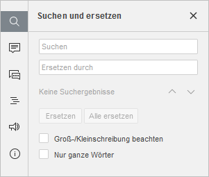 Suchen und Ersetzen Fenster