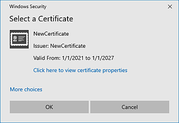 Select a Certificate