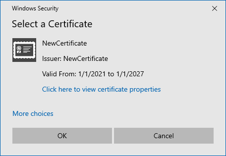 Select a Certificate