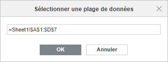 Fenêtre Sélectionner une plage de données