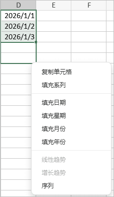 Series - context menu