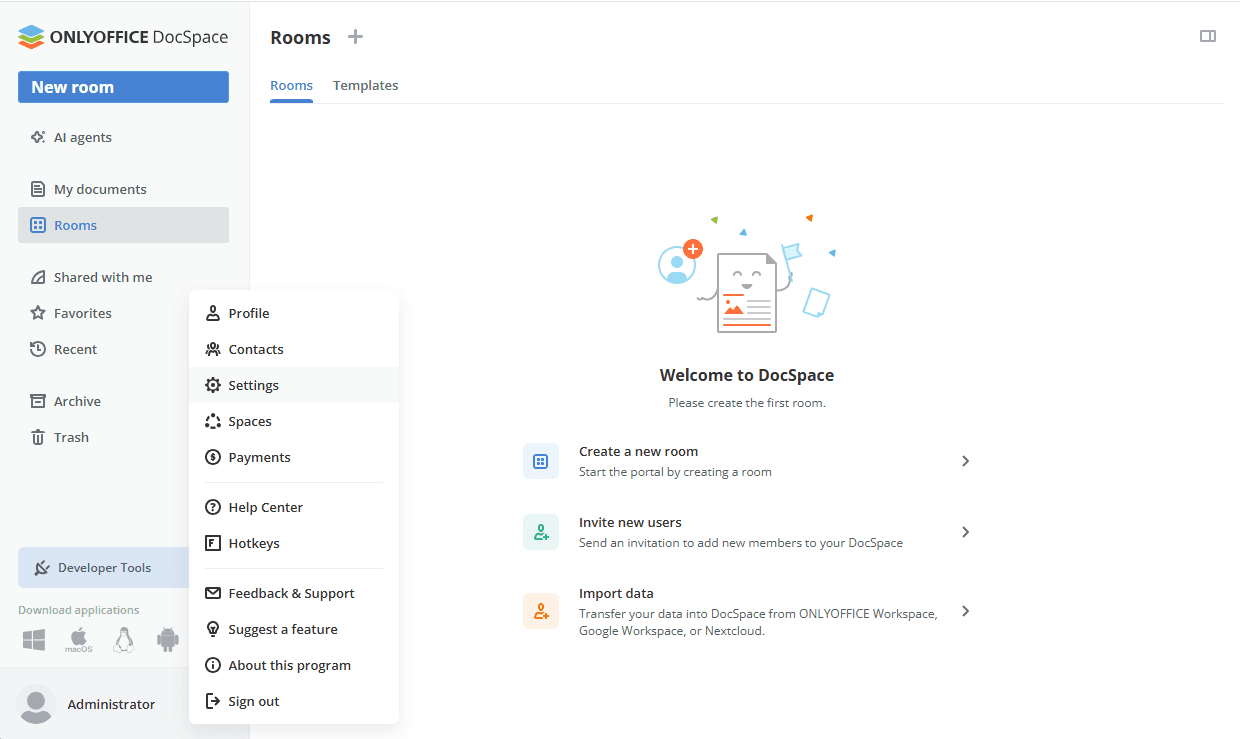 Single-Space Settings