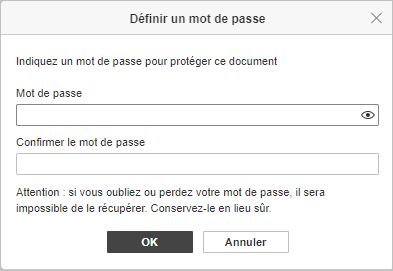 définissez le mot de passe