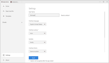 Application settings
