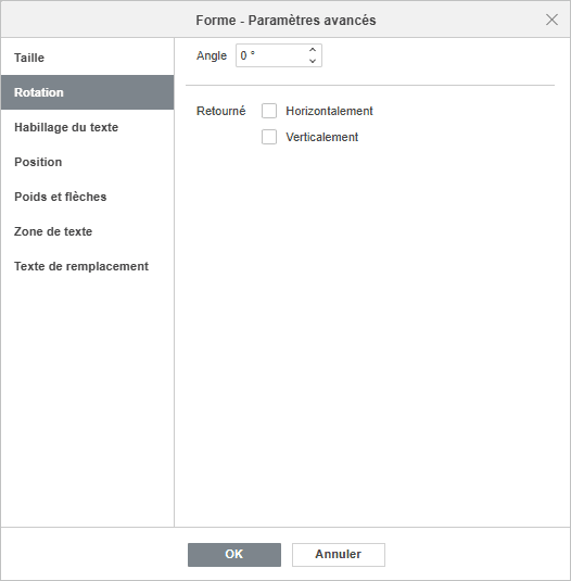 Forme - Paramètres avancés 