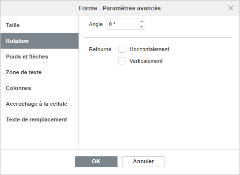 Forme - Paramètres avancés