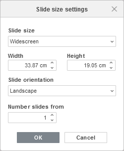 Slide Size Settings window