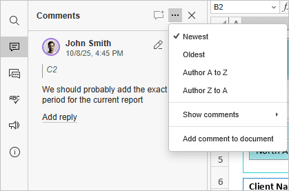 Sort comments