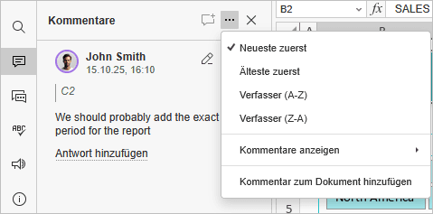 Kommentare sortieren