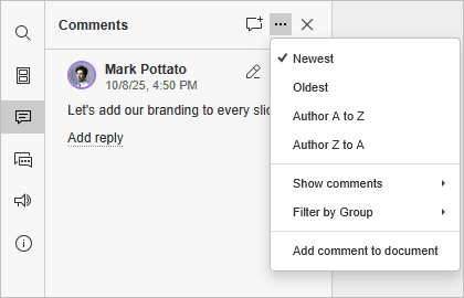 Sort comments
