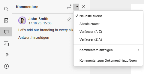Kommentare sortieren