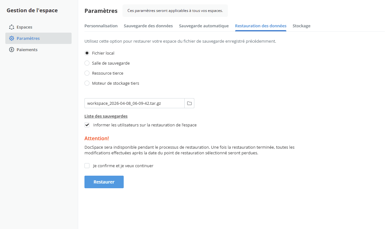 Restauration multi-espace