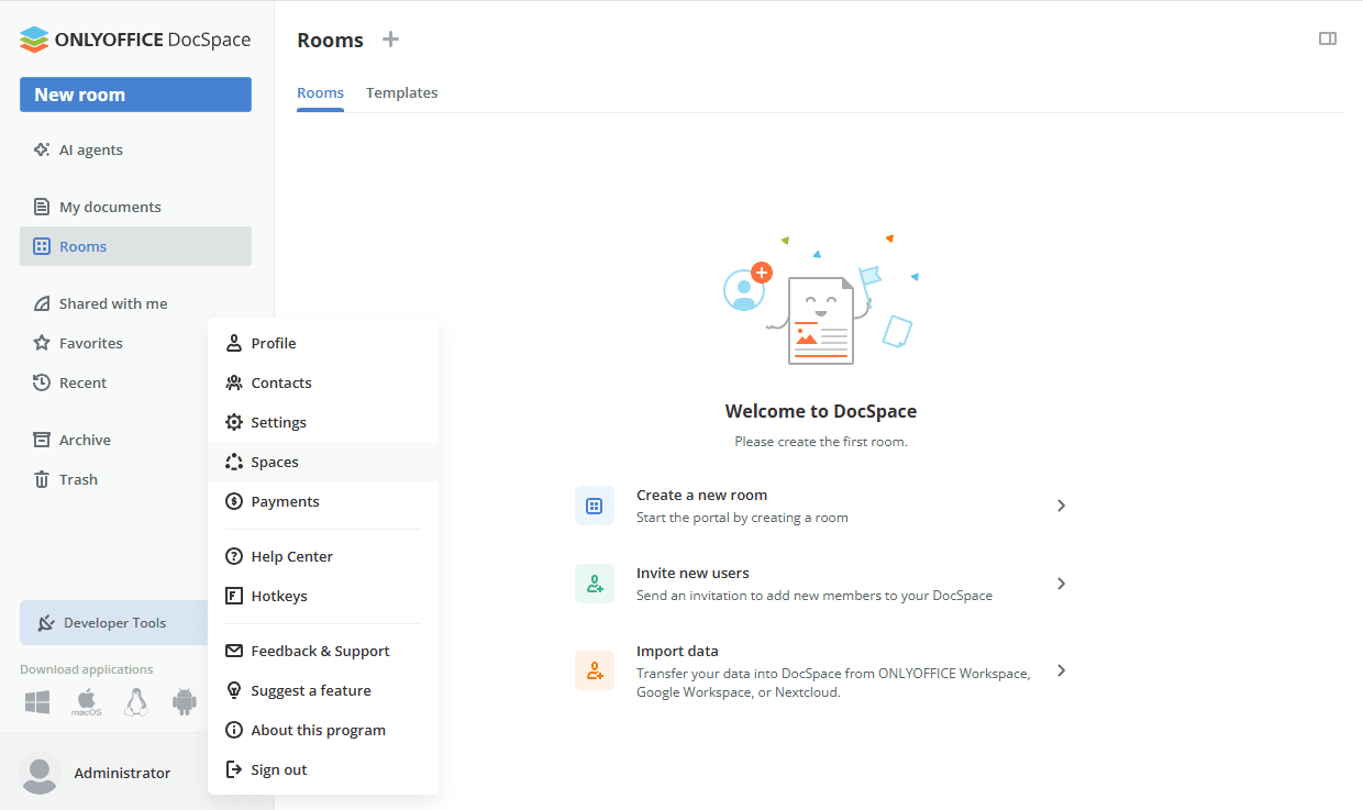Multi-Space Settings