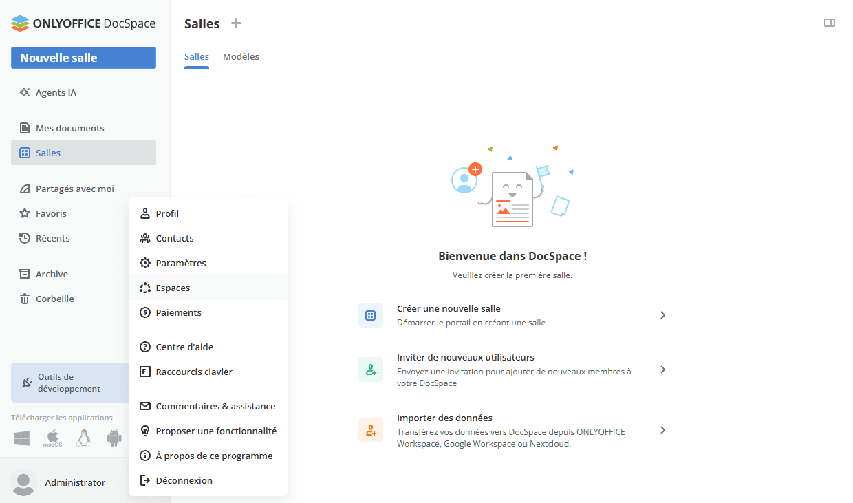 Paramètres multi-espaces