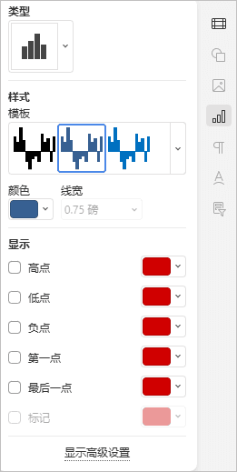 迷你图设置选项卡