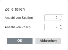 Fenster Zelle teilen
