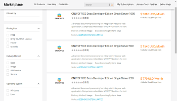 Choisir l'image ONLYOFFICE Alibaba Cloud nécessaire