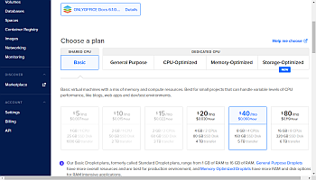 Create your droplet in DigitalOcean