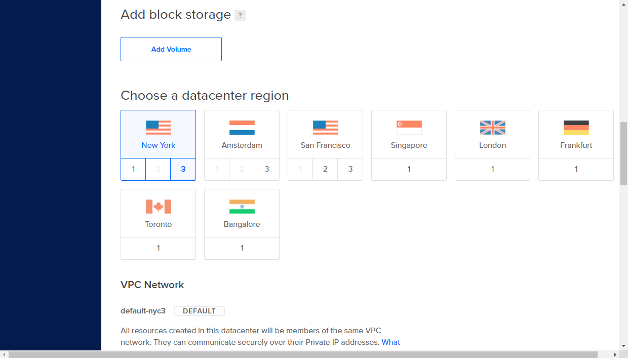 Create your droplet in DigitalOcean