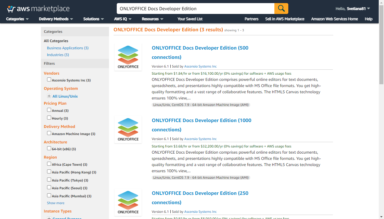 Choisir une ONLYOFFICE AMI appropriée