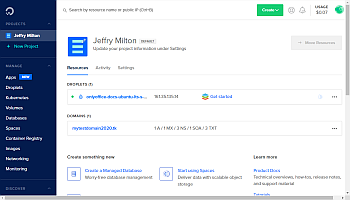 Create your droplet in DigitalOcean