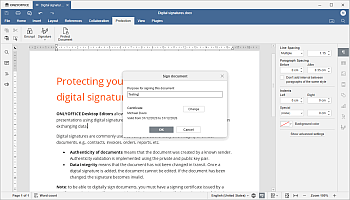 Sign Document window